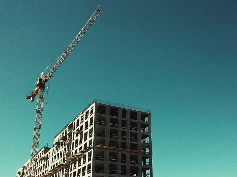 Crane at construction site